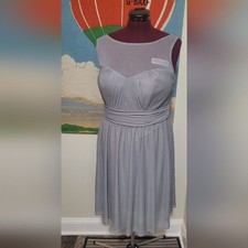 David's Bridal Bridesmaid Party Formal Gray Dress 16