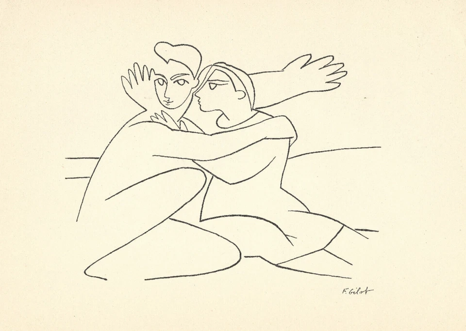Lithographie Françoise Gilot 1953 les amants ent. Picasso Luc Simon - Photo 1/1