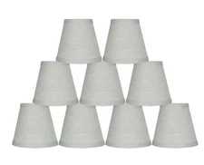 Urbanest Set of 9 Oatmeal Pure Linen Chandelier Lamp Shade, 3x5x4.5", Hardbac...