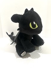 2020 Build A Bear Dreamworks Black Toothless Plush Dragon With Wings 14" BAB