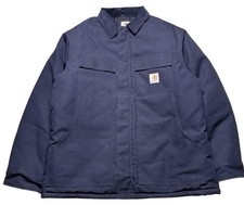 Carhartt C003 Arctic Traditional Coat Navy Duck Canvas XL Tall Heavy Workwear