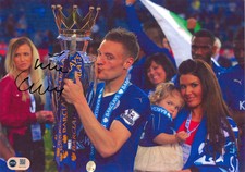 JAMIE VARDY SIGNED LEICESTER CITY PL CHAMPIONS 12X8 PHOTO (ACG CERT AG17173)