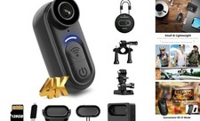 4K Mini Body Camera 128GB   Thumb Size Wearable Action Cam, Hands-Free POV