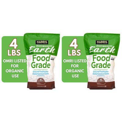 Harris Food Grade Diatomaceous Earth Powder OMRI Listed, 2 x 4 lb Bags