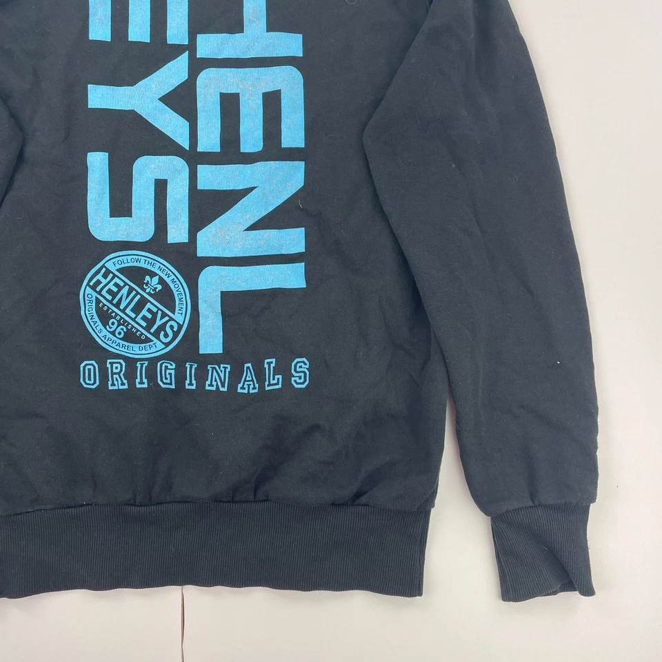 HENLEYS Jumper Mediano Negro Para Hombre Cuello Redondo Estampado Gráfico... - Imagen 3 de 4