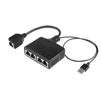 RJ45 Network Splitter Adapter Ethernet Cable Splitter 1 to 4 Internet Splitte...