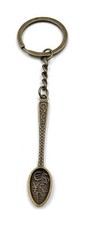 Spoon Old Pattern Bronze Keychain Pendant