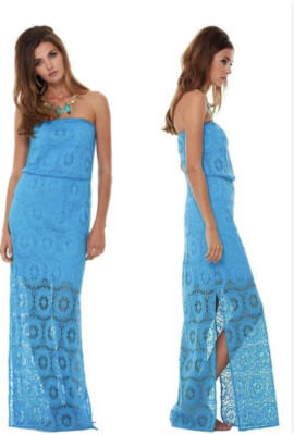 lilly pulitzer emmett maxi dress 198.00 LILLY PULITZER EMMETT MAXI ARIEL BLUE KING STREET LACE M Resort  Cruise