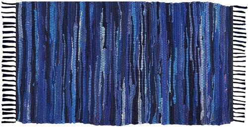 Hand Woven 100% Cotton Area Rug 3'x5' | Colorful Chindi Washable with Tassel - Picture 16 of 22