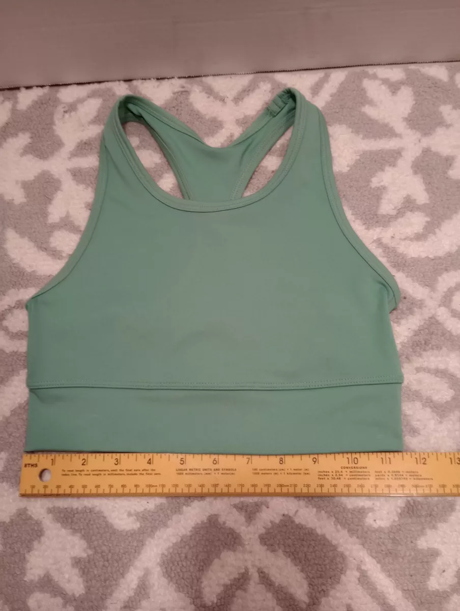 Girls Free Assembly Sports Bra Size M 7/8 Green Stretch Pull Over