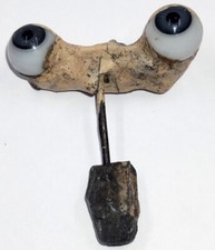 Vintage German Antique Hand Blown Rocker Glass Doll Eyes Blue About 9mm E3-25