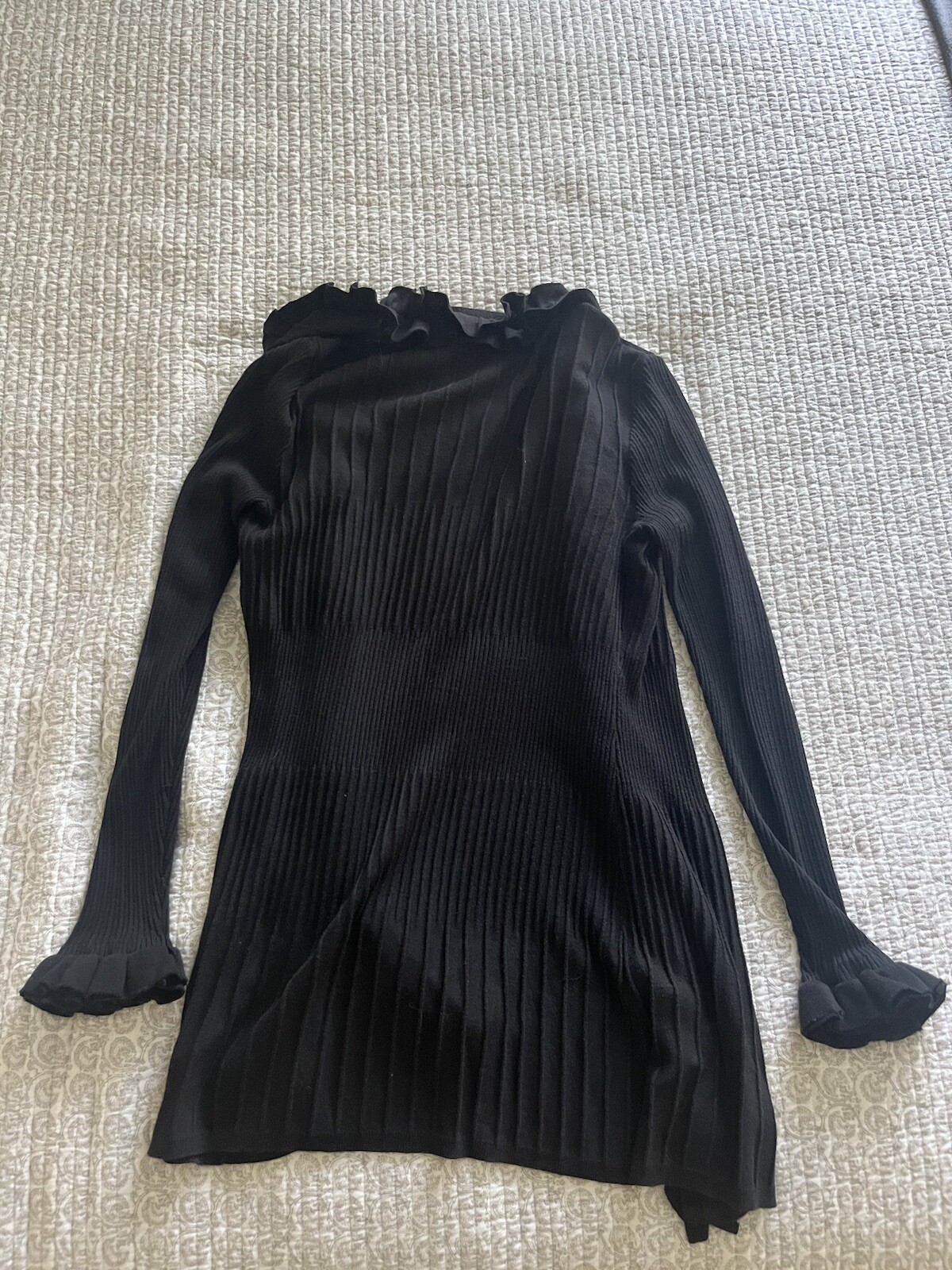 Etcetera Grey Large Button Up Ruffled Cardigan - image 3