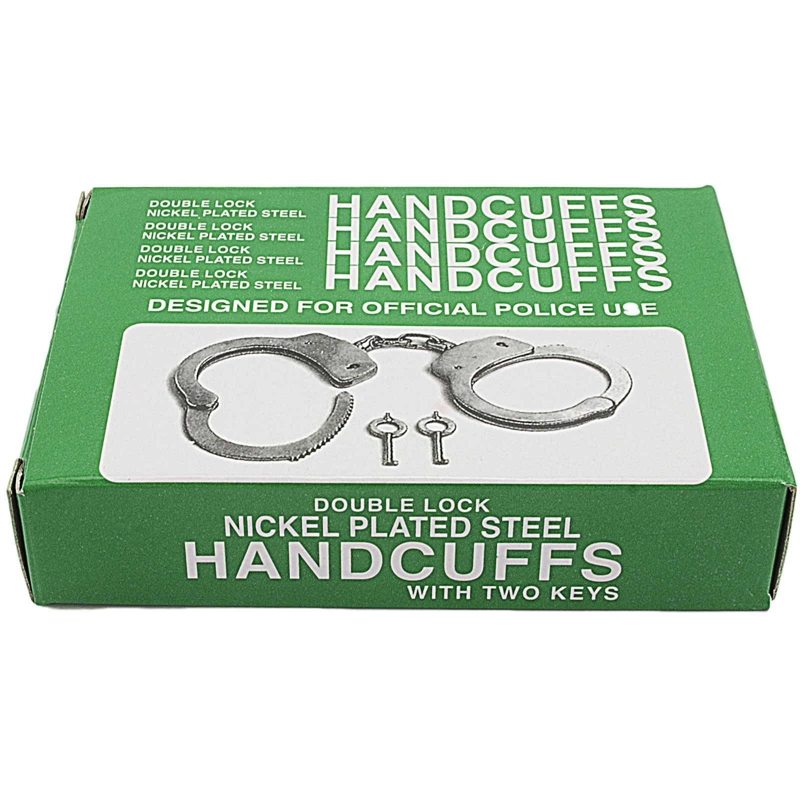 NEW NICKEL PLATED DOUBLE LOCK POLICE HAND CUFFS W/ KEYS eBay