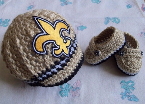 New Crochet Baby New Orleans Saints Hat 