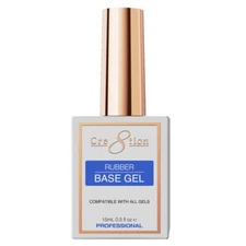 Cre8tion Rubber Base Gel 0.5 Oz (Clear, Compatible with all gels)