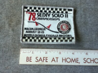 Vintage Patch 1978 SE DIV Solo 2 Championships Macon Middle Georgia GA Racing