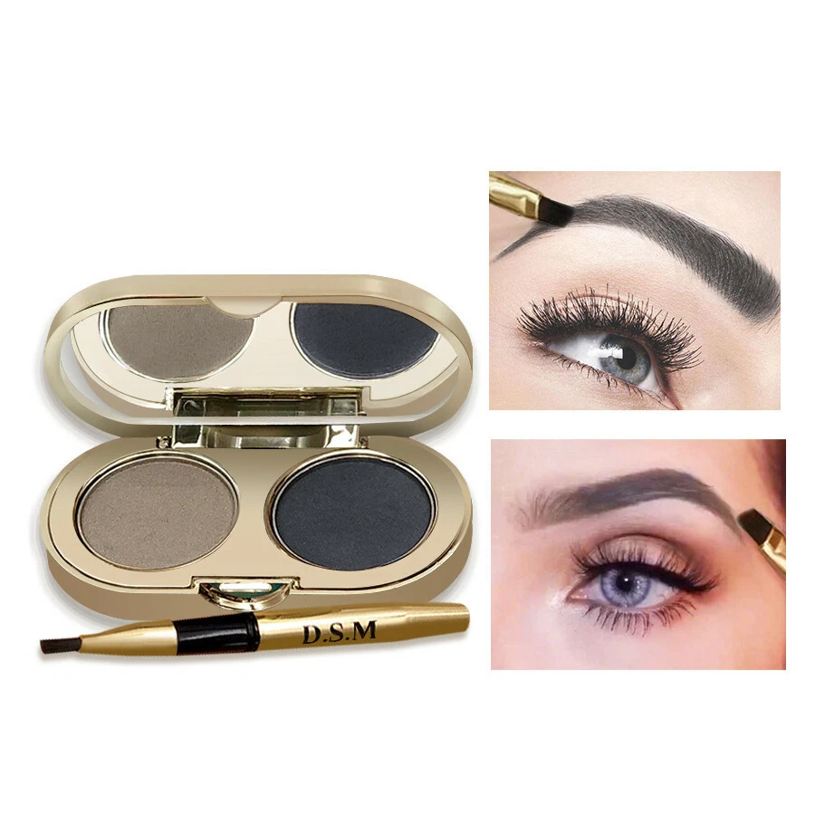 D.S.M Eyebrow Powder 2 Colors Waterproof Eye Brow Eyeshadow Palette Makeup Kit - Image 2 of 4