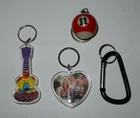 Lot 4 Modern Keychain Keychain Billiard Ball + Photo + Guitar + Carabiner