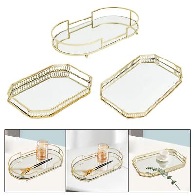 Spiegel Schmuck Tablett Kosmetik Parfüm Flasche Tablett für Toilettenartikel Schreibtisch Waschtisch