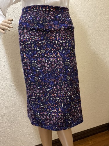 Jupe Crayon LuLaRoe Cassie - Taille 2XL - Florale Violet Et Blanc - Neuf Avec étiquette