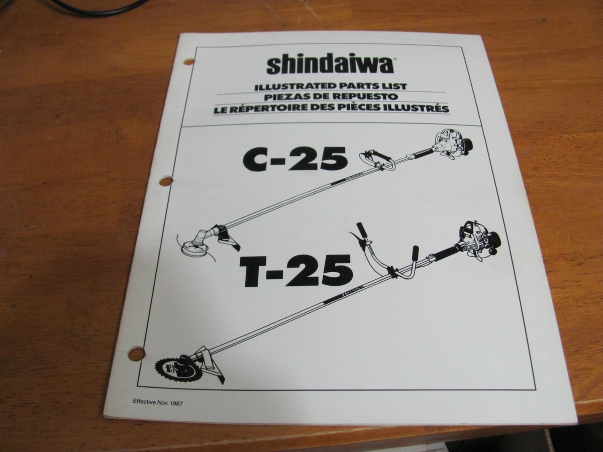 Shindaiwa 20178-7 Illustrated Parts List Brush Cutter T-25 & C-25