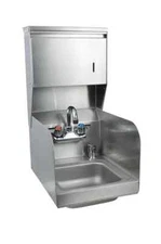 BK Resources 9"x9" Hand Sink w/ Faucet, Splash Guard, Towel, & Soap Disp.