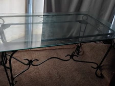 Glass iron dining table 