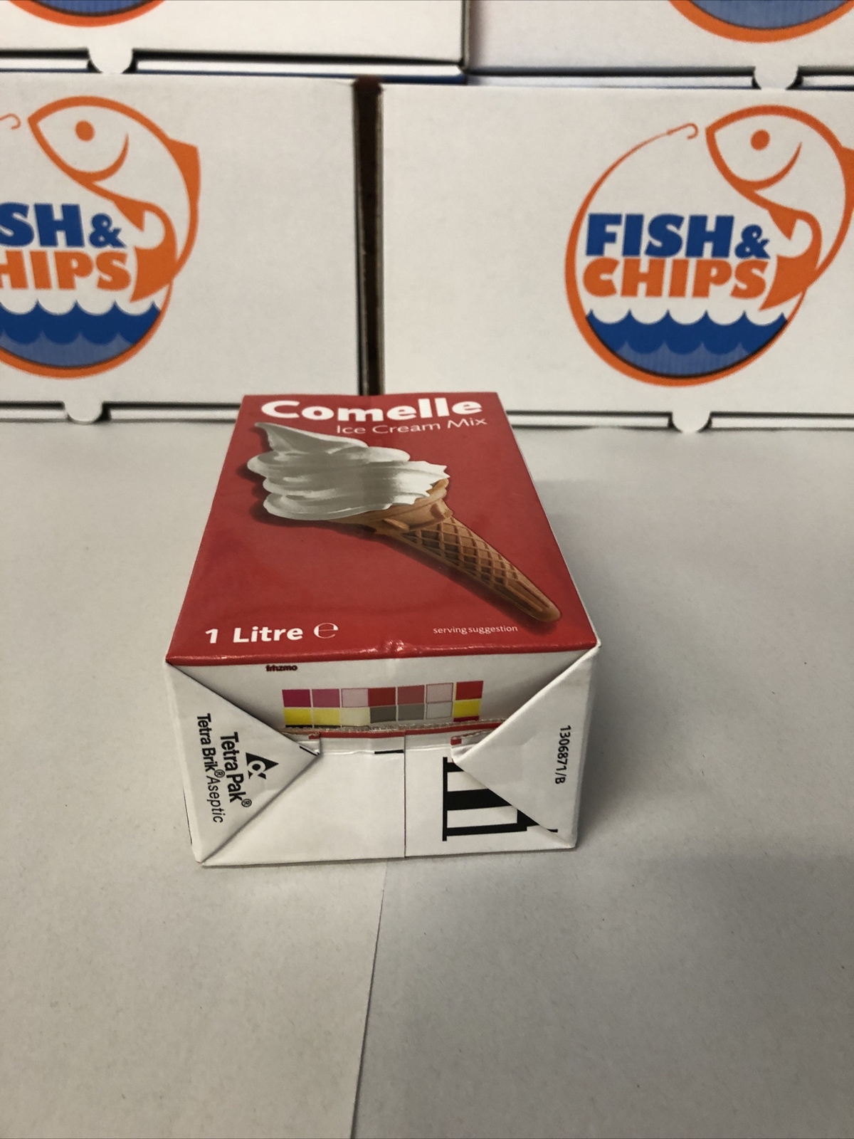 Comelle Ice Cream Mix 1 Litre Fish Chips 217323 Restaurant Cafe Deser