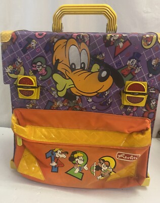 VERY RARE VINTAGE 90'S DISNEY Pluto Mickey school backpack by HERLITZ