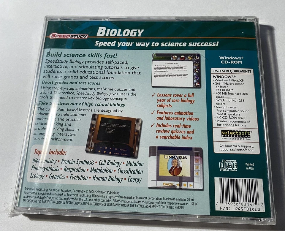 Speedstudy Biology Windows Cd-Rom New Sealed Free Shipping. - Image 3 of 4