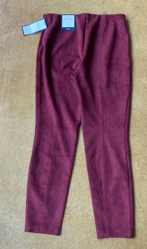 New Charter Club Women Faux Suede Skinny Leg Pants, Harvest Wine, Size 8 - Picture 2 of 2
