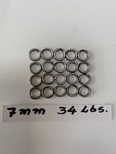 20 SPLIT RINGS FISHING LURE AND HOOKS CONNECTORS 7mm DIAMETER 34 Lbs. AS PICTU
