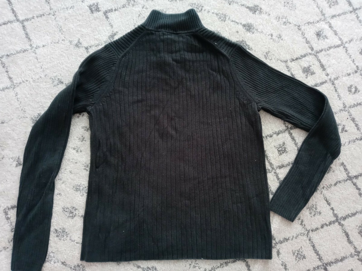 DKNY JEANS Mens (Size S) Solid gray Cable Knit 1/2 Zip Sweater 100 