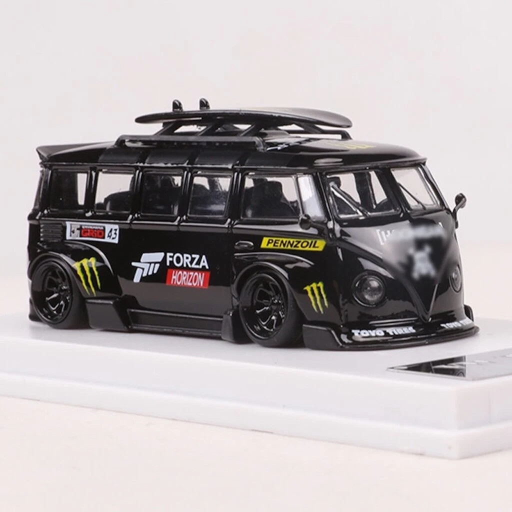 LF 1:64 Black VW T1 Van Camper RWB Kombi Sports Model Diecast