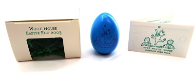 2003 White House Easter Egg Roll in BLUE Signed by George & Laura Bush (Faux)
