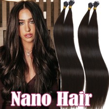 200PCS Thick Nano rings 100 Remy Human Hair Extensions Nano Ring Beads Black 1g