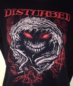 DISTURBED-WARRIOR-LADIES-FITTED-LARGE-T-SHIRT-ROCK-2010-METAL-OUT-OF-PRINT
