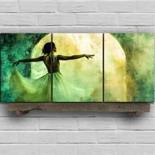 3pcs The Woman Dancing Under The Arch Metal Print  Ready to Hang Art