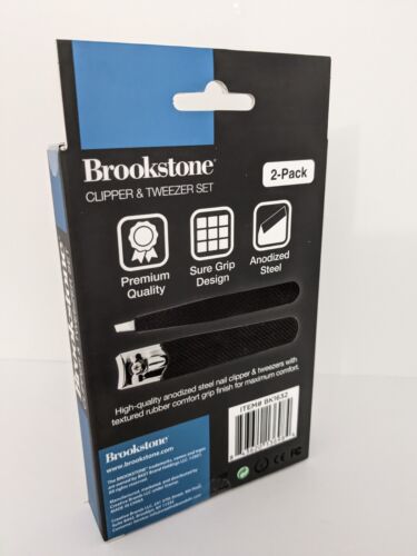 Brookstone Stainless Anodized Steel Silicone Cover Nail Clipper & Tweezer Set - Picture 4 of 4