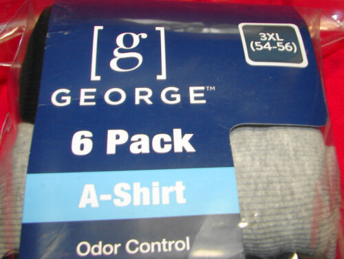 3XL (54-56) 6 Pack A-Shirt,Tagless Tank Top,Brand Name:George, 100% Cotton NEW - Picture 5 of 5