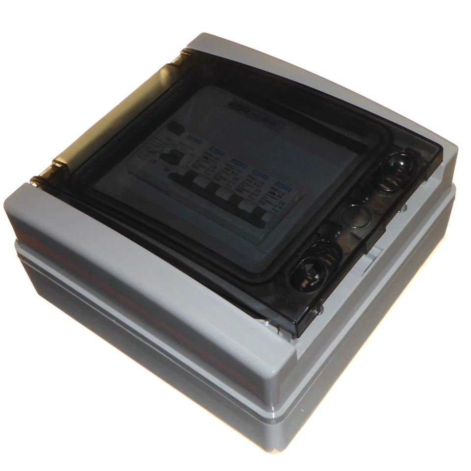 Garage RCD Weatherproof Consumer Unit 63A 30mA Trip 4 x MCB Circuit Breaker IP65 - Image 2 of 4