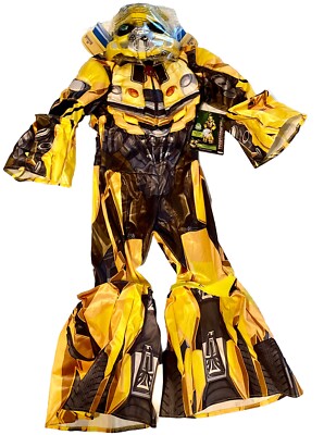 Transformers Bumblebee Costume Deluxe Kids S Muscle Padded Jumpsuit Mask Gloves