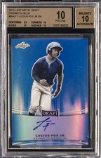 2015 LEAF METAL DRAFT PRISMATIC BLUE #BALF1 LUCIUS FOX JR. 11/50 BGS 10 AUTO 10