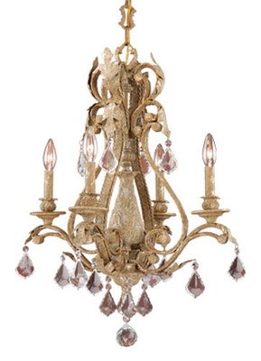 Phoenician Platinum Gold And Crystal Accents 4 Light Chandelier $1329
