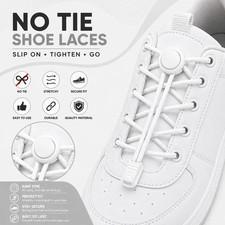 Elastic No Tie Shoelaces Round Lock Laces Lazy Laces for Trainers Sports Shoes