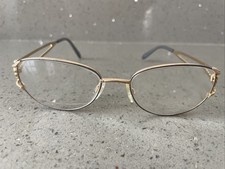 TURA Eyeglasses Mod. 154 CHA Gold Oval Full Rim Eyeglasses Frames ONLY 53-17-135