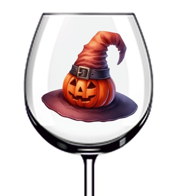 12x Aquarell Halloween Hexe Kürbis Vinyl Aufkleber Abziehbild Weinglas Flasche Auto