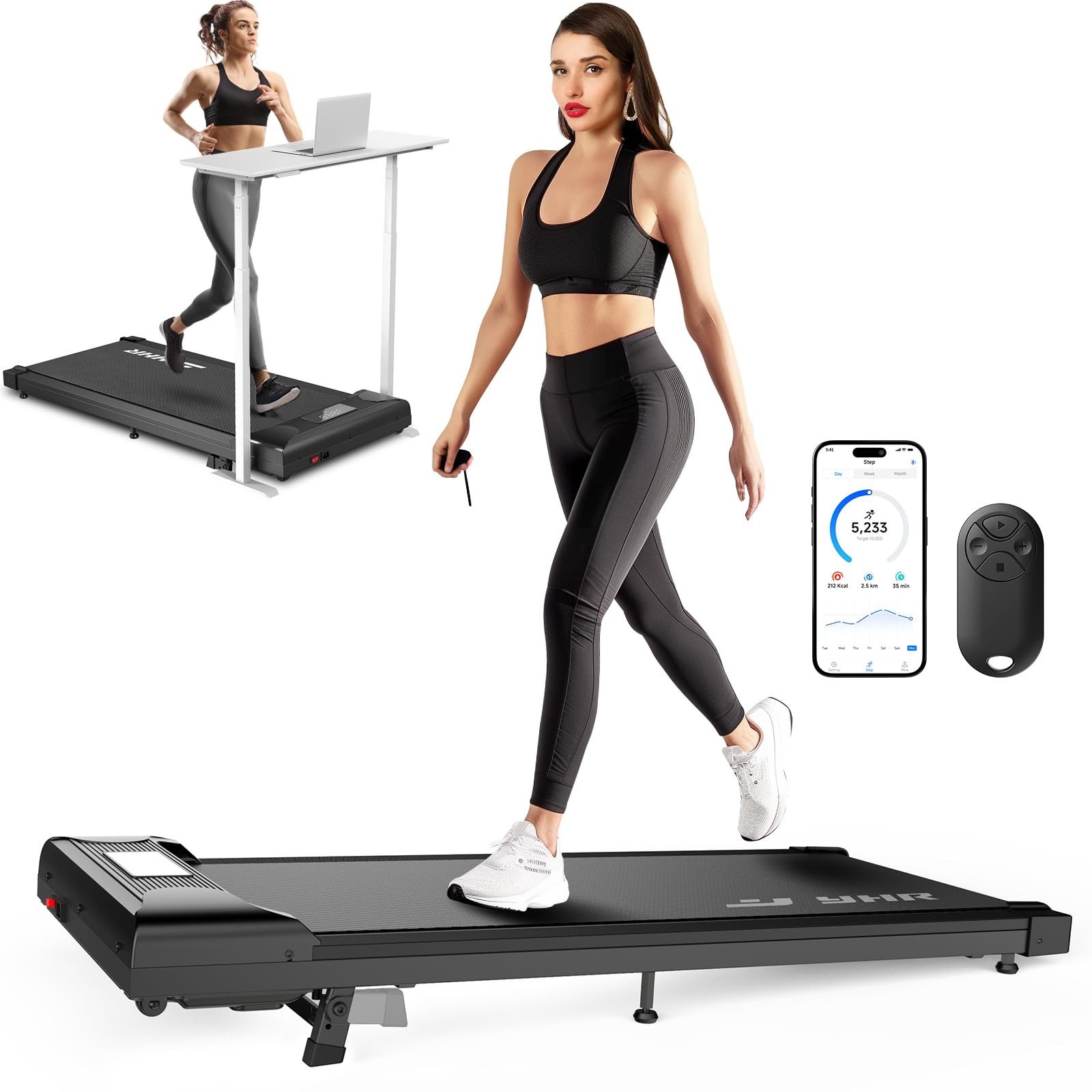 Cinta de correr eléctrica WalkingPad 3 en 1 hasta 120 kg, cinta de correr para c