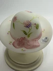 Fenton Burmese Glass Handpainted/Signed Hat with Stand