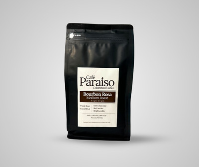 Café Paraíso Bourbon Rosa Medium Roast | 100% Colombian Whole Bean Coffee | 12oz